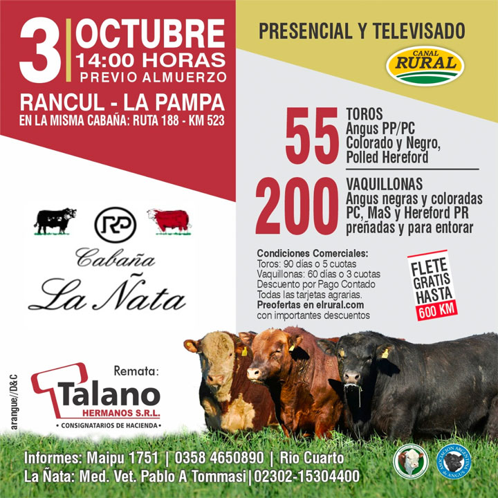 Cabaña La Ñata - Rancul - La Pampa. Remate de Reproductores 2022