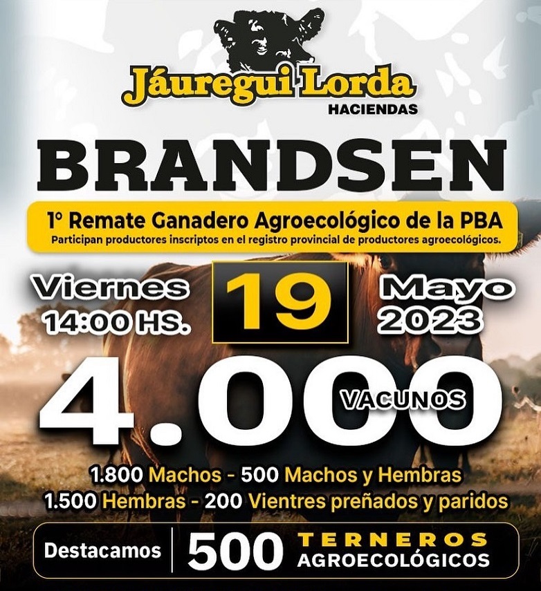 1° Remate Ganadero Agroecológico de la PBA. 4.000 vacunos.
Destacamos 500 terneros agroecológicos